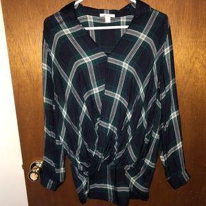 Criss cross flannel shirt